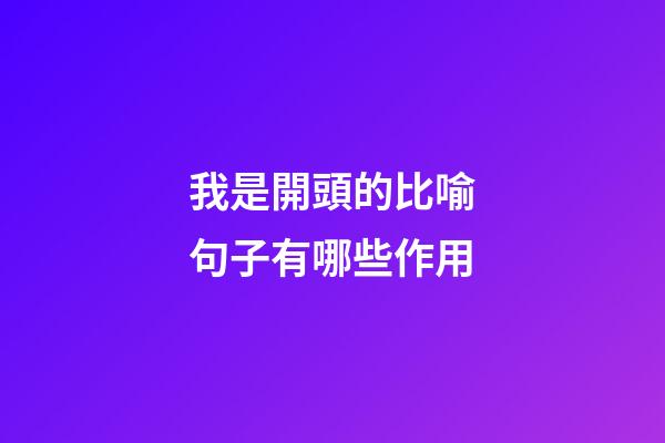 我是開頭的比喻句子有哪些作用