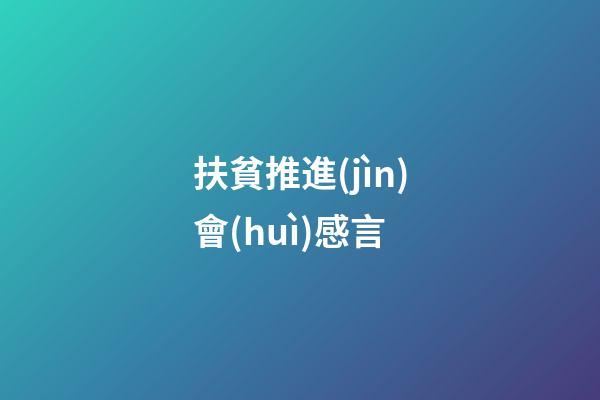 扶貧推進(jìn)會(huì)感言