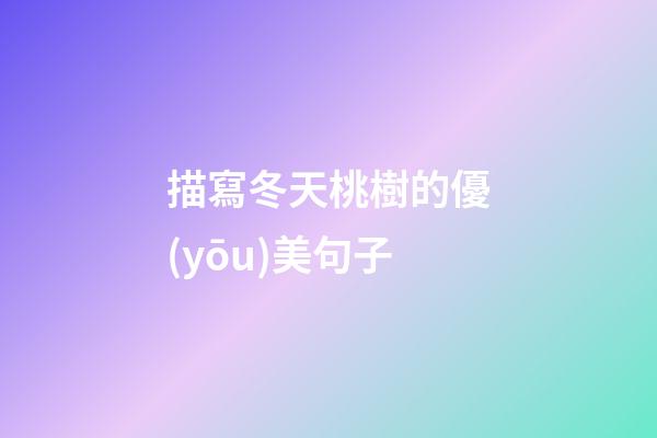 描寫冬天桃樹的優(yōu)美句子