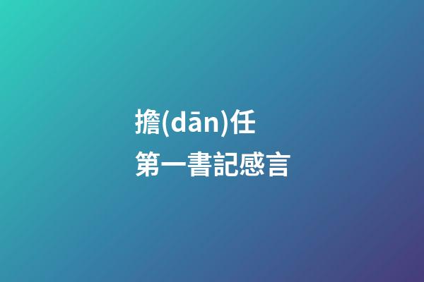 擔(dān)任第一書記感言