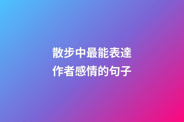 散步中最能表達作者感情的句子