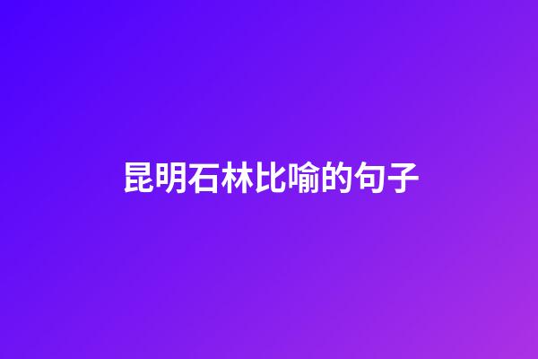 昆明石林比喻的句子