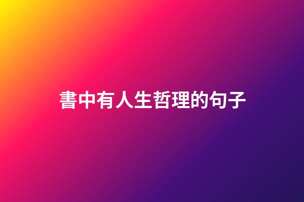 書中有人生哲理的句子