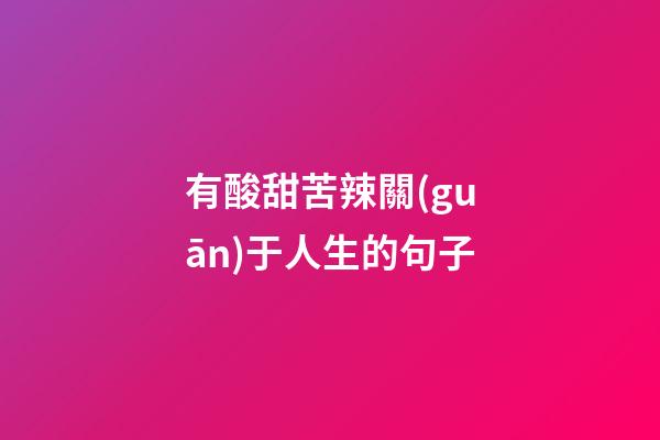 有酸甜苦辣關(guān)于人生的句子