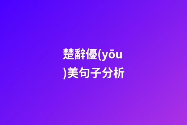 楚辭優(yōu)美句子分析