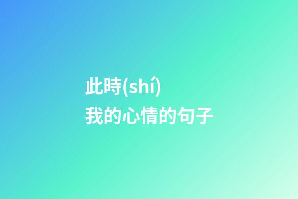 此時(shí)我的心情的句子