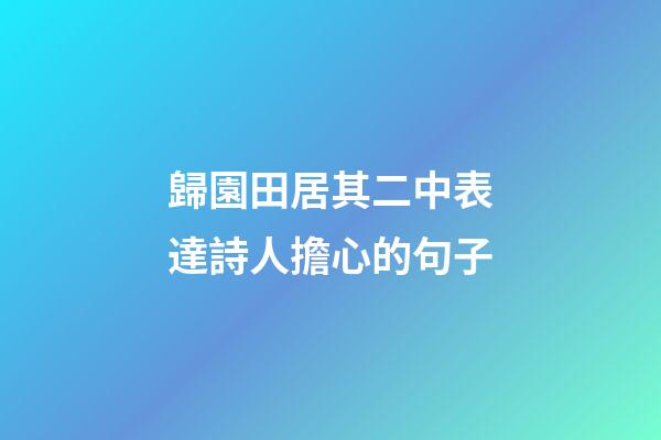 歸園田居其二中表達詩人擔心的句子