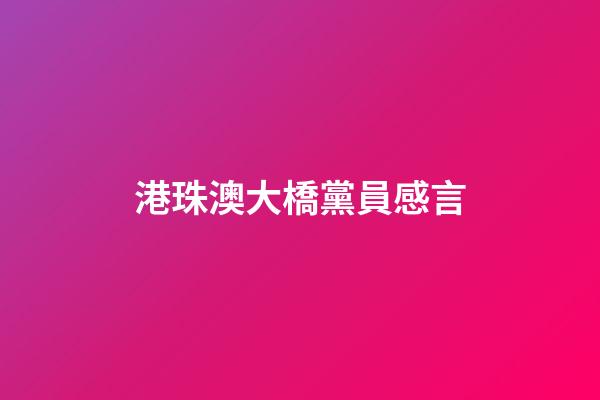 港珠澳大橋黨員感言