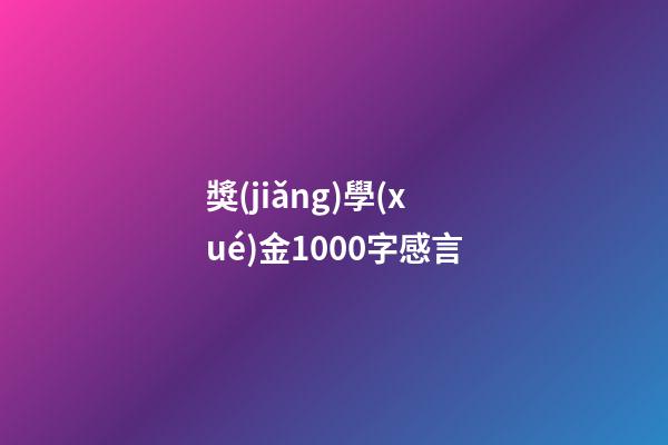 獎(jiǎng)學(xué)金1000字感言