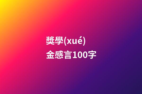 獎學(xué)金感言100字