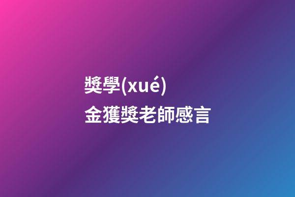 獎學(xué)金獲獎老師感言