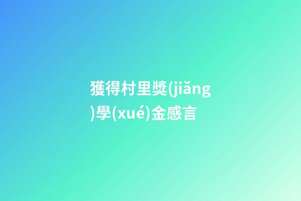 獲得村里獎(jiǎng)學(xué)金感言