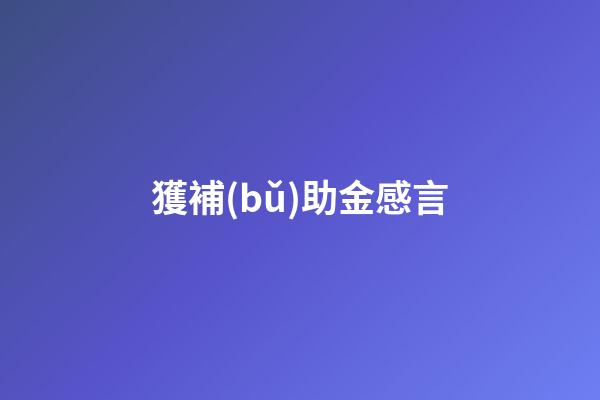 獲補(bǔ)助金感言