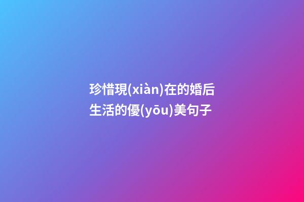 珍惜現(xiàn)在的婚后生活的優(yōu)美句子