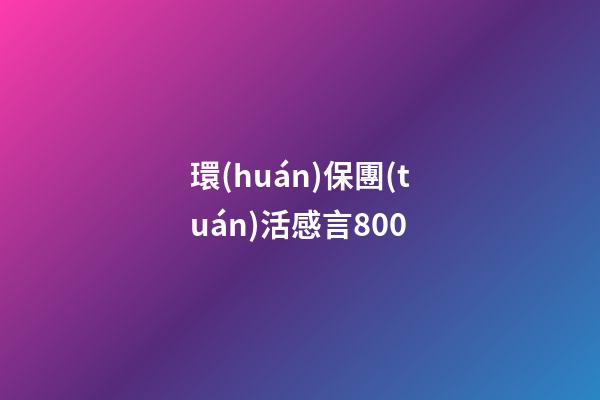 環(huán)保團(tuán)活感言800