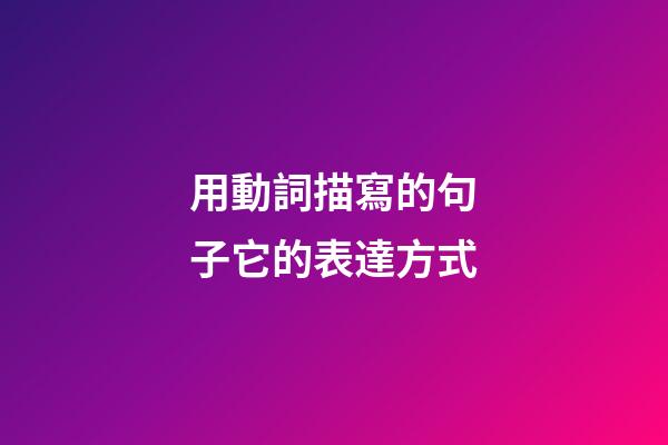 用動詞描寫的句子它的表達方式