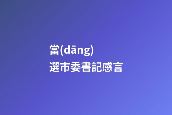 當(dāng)選市委書記感言