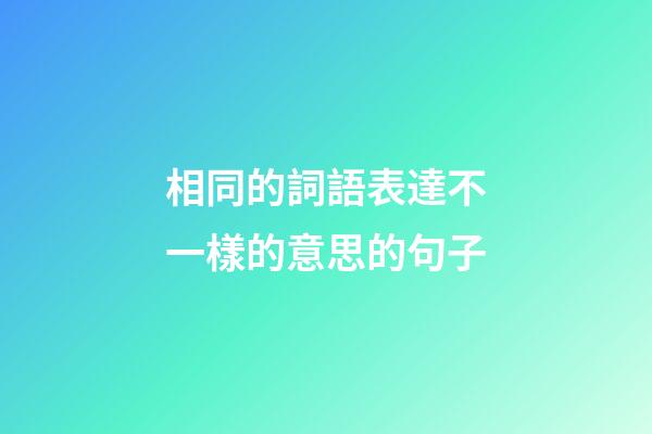 相同的詞語表達不一樣的意思的句子