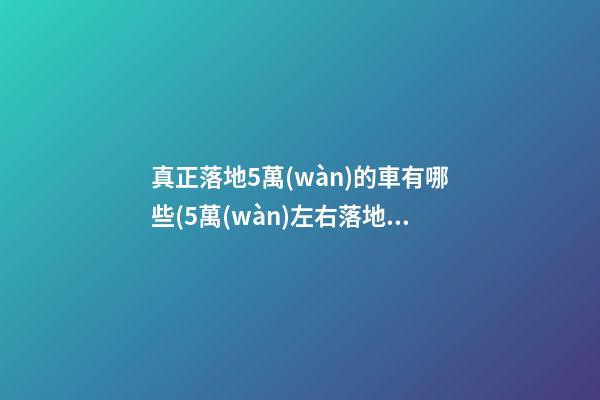 真正落地5萬(wàn)的車有哪些(5萬(wàn)左右落地新車有哪些)