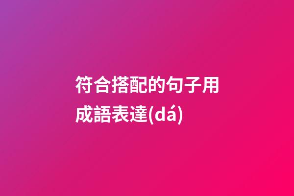 符合搭配的句子用成語表達(dá)