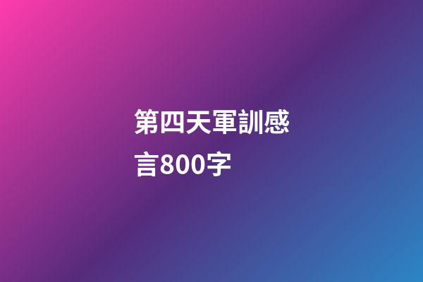 第四天軍訓感言800字