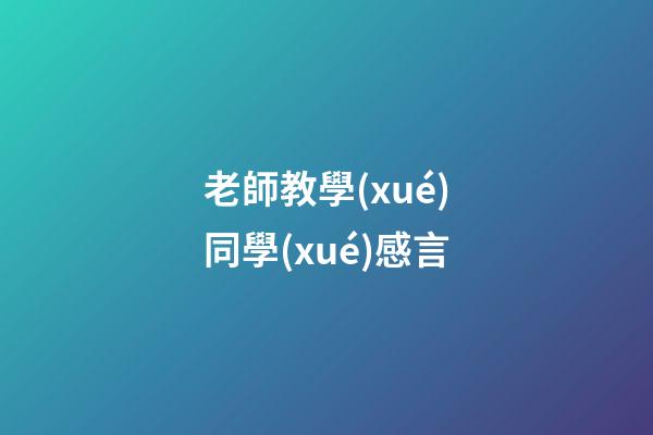 老師教學(xué)同學(xué)感言