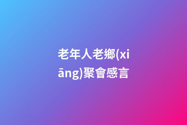 老年人老鄉(xiāng)聚會感言