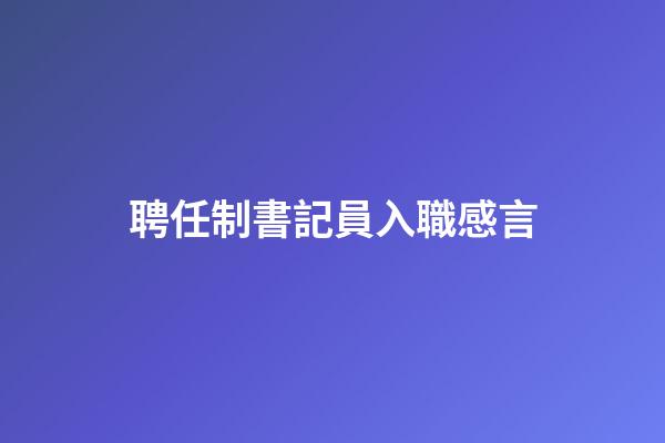 聘任制書記員入職感言