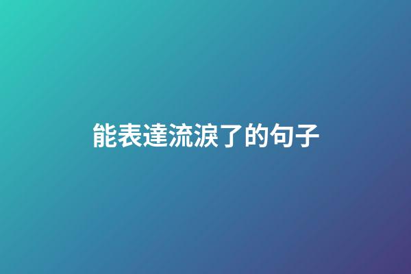 能表達流淚了的句子