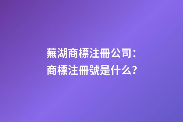 蕪湖商標注冊公司：商標注冊號是什么？