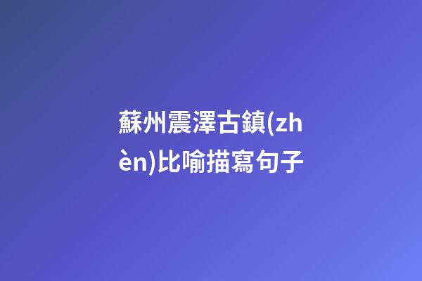 蘇州震澤古鎮(zhèn)比喻描寫句子