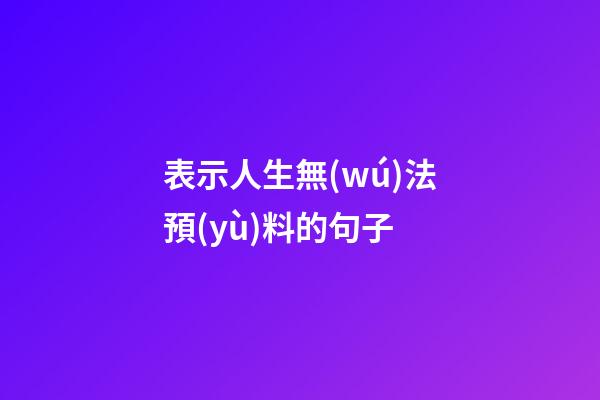 表示人生無(wú)法預(yù)料的句子