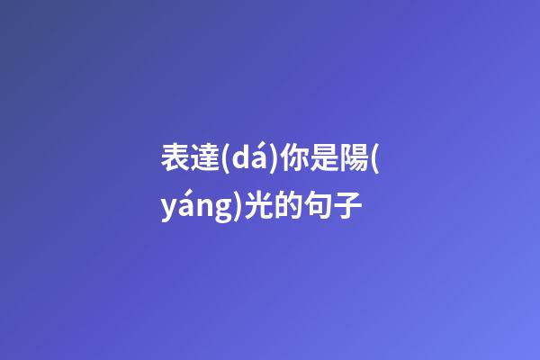 表達(dá)你是陽(yáng)光的句子