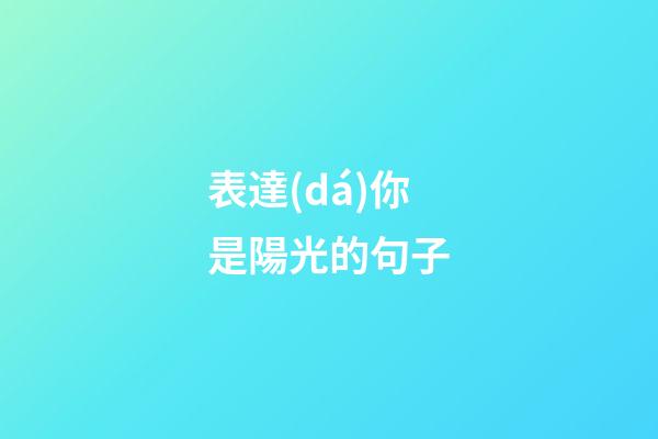 表達(dá)你是陽光的句子