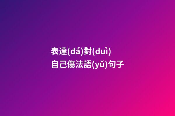 表達(dá)對(duì)自己傷法語(yǔ)句子