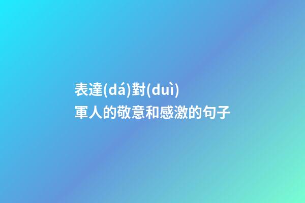 表達(dá)對(duì)軍人的敬意和感激的句子