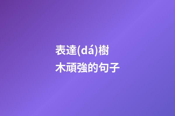 表達(dá)樹木頑強的句子