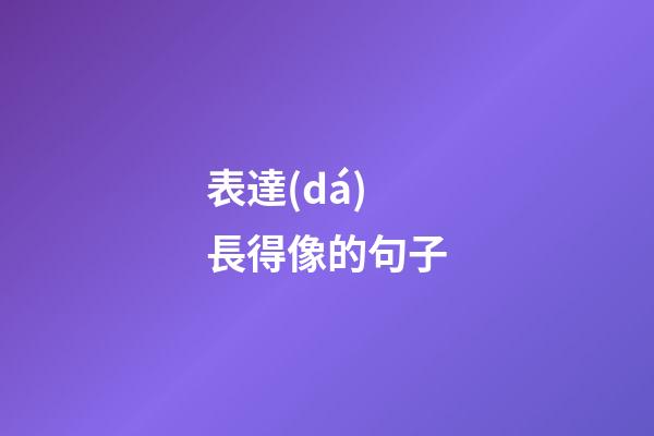 表達(dá)長得像的句子