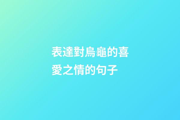 表達對烏龜的喜愛之情的句子