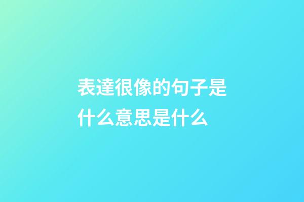 表達很像的句子是什么意思是什么