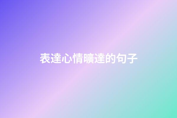 表達心情曠達的句子