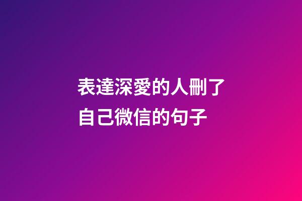 表達深愛的人刪了自己微信的句子