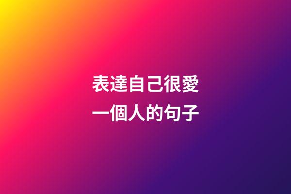 表達自己很愛一個人的句子