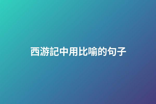 西游記中用比喻的句子