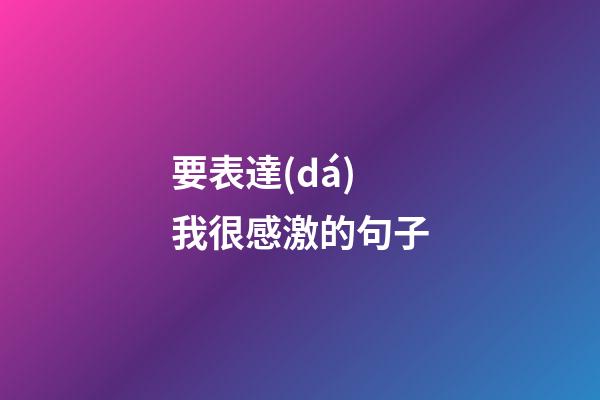 要表達(dá)我很感激的句子