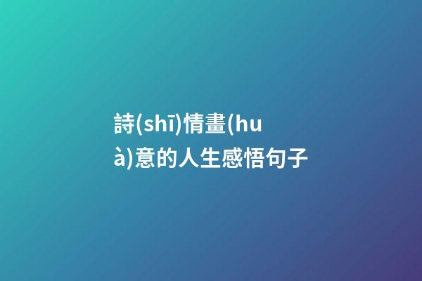 詩(shī)情畫(huà)意的人生感悟句子