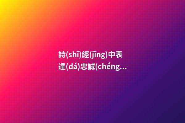 詩(shī)經(jīng)中表達(dá)忠誠(chéng)的句子