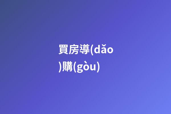 買房導(dǎo)購(gòu)