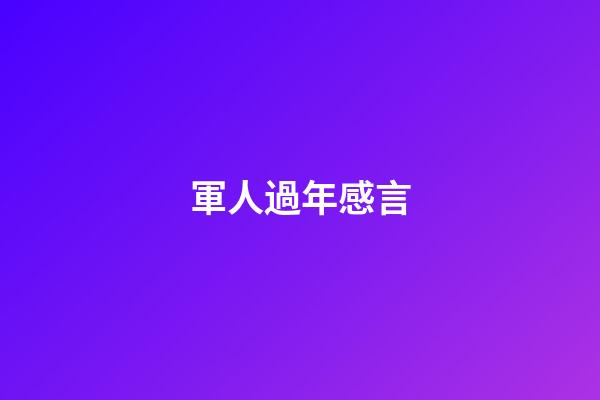 軍人過年感言