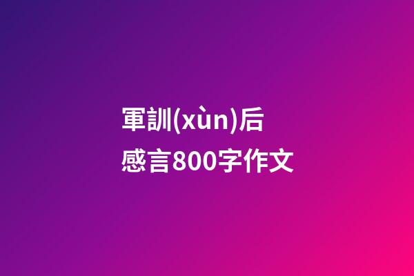 軍訓(xùn)后感言800字作文